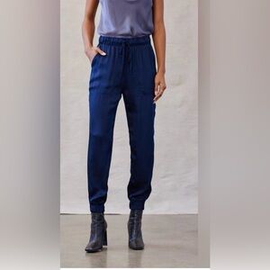 Haute Hippie‎ Blue Drawstring Champ Silk Pants Prussian Blue Size XS NWT